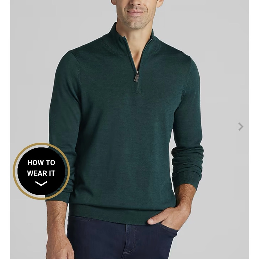 Jos. A. Bank WOOL Men's 1/4 Zip-Up Sweater